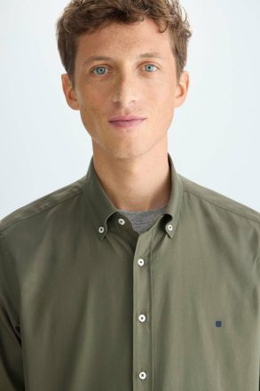 Shirts Purificacion Garci Khaki Men Twill Shirt - Image 2