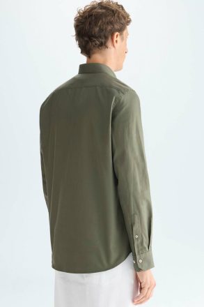 Shirts Purificacion Garci Khaki Men Twill Shirt - Image 3