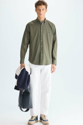 Shirts Purificacion Garci Khaki Men Twill Shirt - Image 4