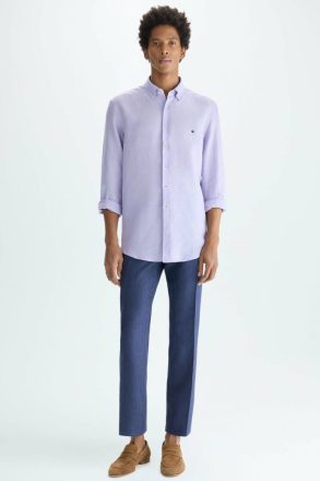 Shirts Purificacion Garci Mallow Men Linen Shirt - Image 4