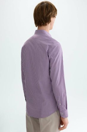 Shirts Purple/White Men Purificacion Garci Gingham Check Poplin Shirt - Image 3