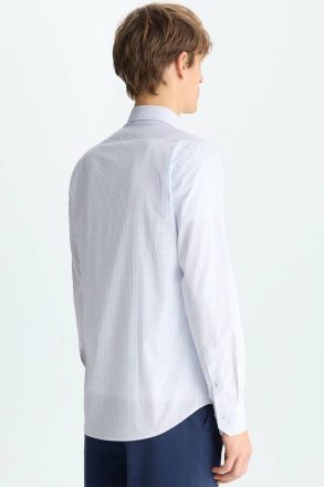 Shirts Windowpane Check Poplin Shirt Purificacion Garci White/Blue Men - Image 3