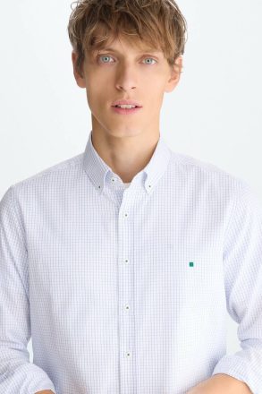 Shirts Windowpane Check Poplin Shirt Purificacion Garci White/Blue Men - Image 4