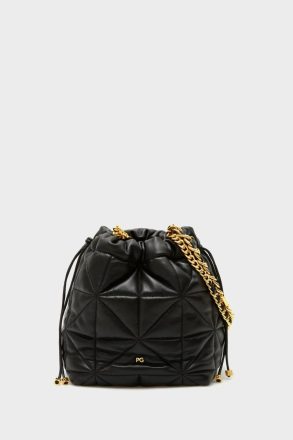 Shoulder Bags Women Purificacion Garci Black Homenaje Acolchado Bucket Bag
