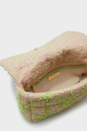 Shoulder Bags Women Purificacion Garci Homenaje Acolchado Crossbody Bag Pink/Green - Image 3