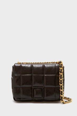 Shoulder Bags Women Purificacion Garci Homenaje Acolchado Shoulder Bag Dark Brown