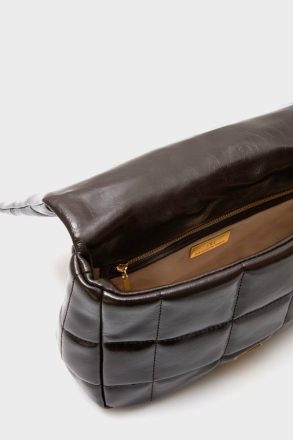 Shoulder Bags Women Purificacion Garci Homenaje Acolchado Shoulder Bag Dark Brown - Image 3