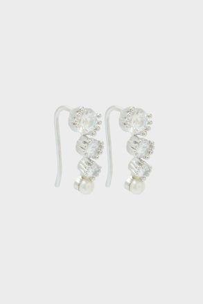 Silver/Crystal/Pearl Purificacion Garci Pearl Radiant Pearl Earrings Women