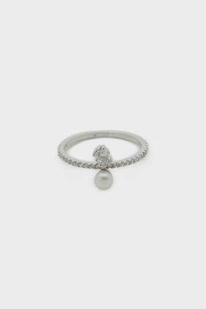 Silver/Crystal/Pearl Radiant Pearl Ring Women Crystal Purificacion Garci