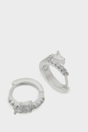 Silver Radiant Hoop Earrings Crystal Women Purificacion Garci - Image 2