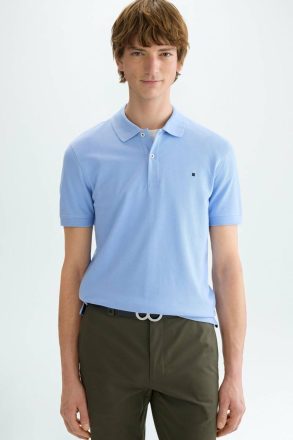 Sky Blue Purificacion Garci Polo Shirts Men Piqué Polo Shirt
