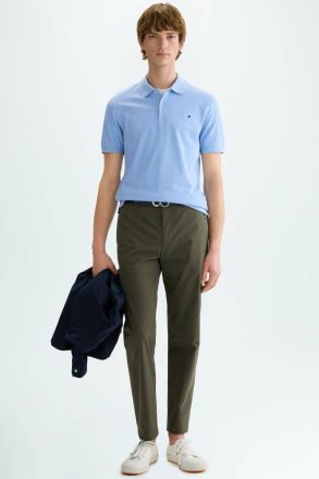 Sky Blue Purificacion Garci Polo Shirts Men Piqué Polo Shirt - Image 4