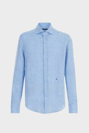 Sky Blue Spread Collar Linen Shirt Shirts Purificacion Garci Men - Image 5