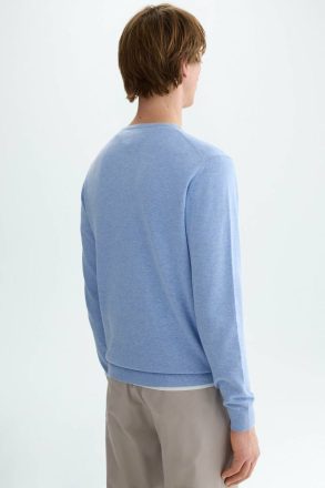 Sky Blue Sweatshirts Men Purificacion Garci Cotton Crew-Neck Sweater - Image 3