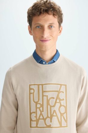 Stone/Camel Men Purificacion Garci Intarsia Pima Cotton Sweater Sweatshirts - Image 2