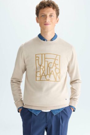 Stone/Camel Men Purificacion Garci Intarsia Pima Cotton Sweater Sweatshirts