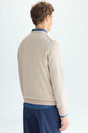 Stone/Camel Men Purificacion Garci Intarsia Pima Cotton Sweater Sweatshirts - Image 3