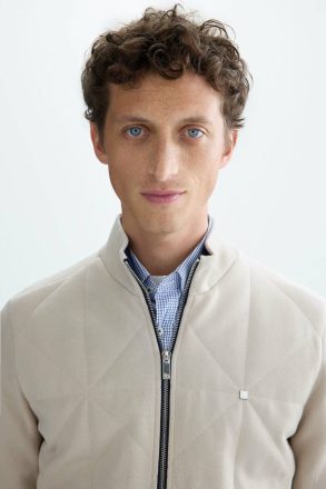 Stone Origami Quilted Cotton Knit Cardigan Men Purificacion Garci Knitwear - Image 2