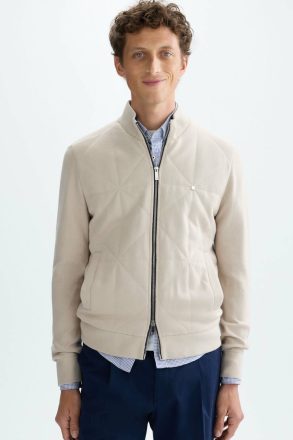 Stone Origami Quilted Cotton Knit Cardigan Men Purificacion Garci Knitwear