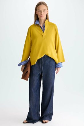 Stretch Knit Oversize Sweater Knitwear Women Purificacion Garci Mimosa - Image 4