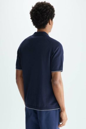Striped Knit Shirt Knitwear Men Purificacion Garci Navy Blue/Stone/Green - Image 3