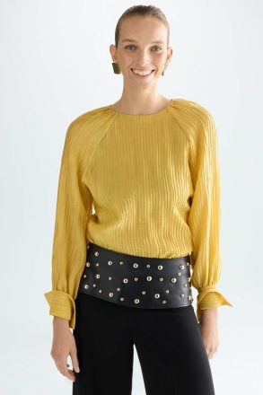 Stud-Detailed Faux-Leather Sash Belt Purificacion Garci Black Women Evening