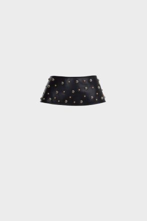 Stud-Detailed Faux-Leather Sash Belt Purificacion Garci Black Women Evening - Image 3