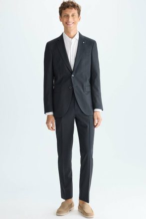 Suits And Blazers Tropical Wool Classic Fit Suit Jacket Men Purificacion Garci Black - Image 4