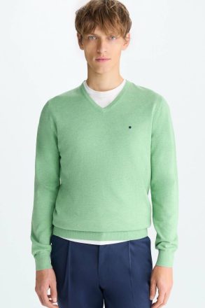 Sweatshirts Green Men Purificacion Garci Cotton V-Neck Sweater