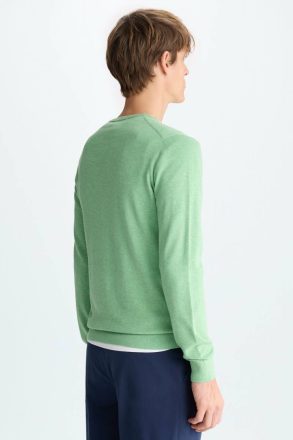 Sweatshirts Green Men Purificacion Garci Cotton V-Neck Sweater - Image 3