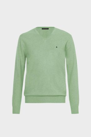 Sweatshirts Green Men Purificacion Garci Cotton V-Neck Sweater - Image 5
