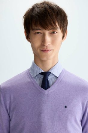 Sweatshirts Purificacion Garci Mallow Cotton V-Neck Sweater Men - Image 2
