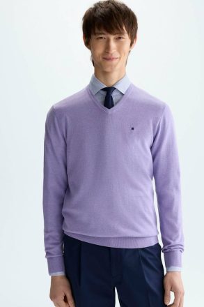 Sweatshirts Purificacion Garci Mallow Cotton V-Neck Sweater Men