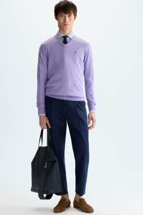 Sweatshirts Purificacion Garci Mallow Cotton V-Neck Sweater Men - Image 4
