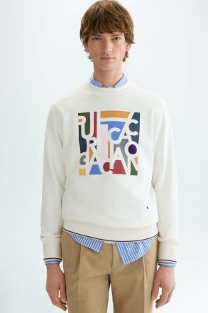 Swimwear Pg Lines Print Sweatshirt Men White/Multicolor Purificacion Garci