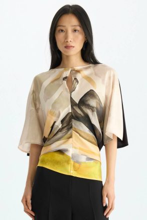 T-Shirts And Tops Print Twill Knit Fitted T-Shirt Black/Multicolor Women Purificacion Garci