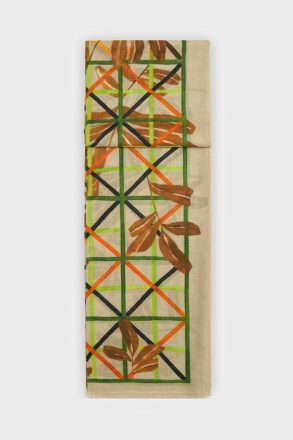 Tan/Green/Orange Women Hojigami Wool Scarf Purificacion Garci Scarves