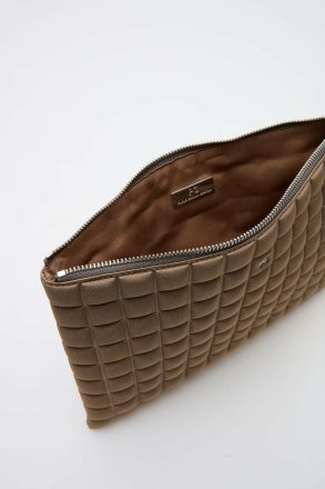 Taupe Women Pouches And Wash Bags Choco Pg Neoprene Pouch Purificacion Garci - Image 2