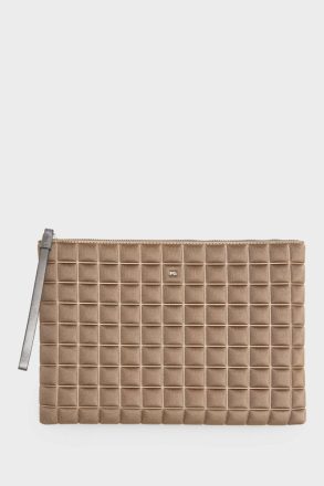 Taupe Women Pouches And Wash Bags Choco Pg Neoprene Pouch Purificacion Garci
