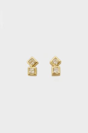 Tetrominó Earrings Earrings Gold/Crystal Women Purificacion Garci