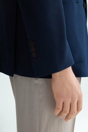 Textured Cotton Relaxed Fit Blazer Purificacion Garci Navy Men Suits And Blazers - Image 2