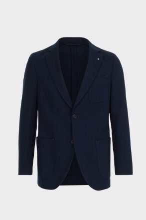Textured Cotton Relaxed Fit Blazer Purificacion Garci Navy Men Suits And Blazers - Image 5