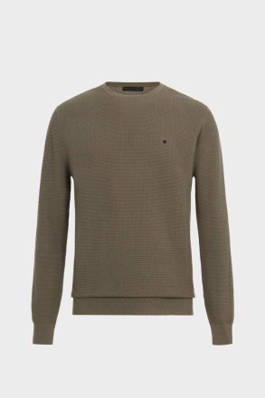 Textured Pima Cotton Sweater Purificacion Garci Khaki Men Knitwear - Image 5