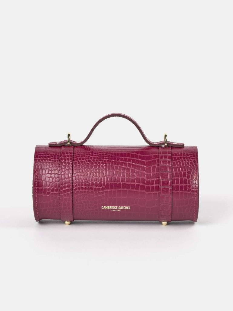The Bowls Bag - Magenta Croc Women Cambridge Satchel Crossbody - Image 2
