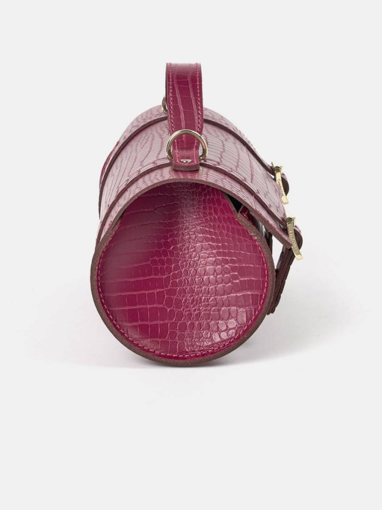 The Bowls Bag - Magenta Croc Women Cambridge Satchel Crossbody - Image 3