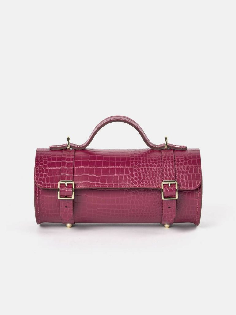 The Bowls Bag - Magenta Croc Women Cambridge Satchel Crossbody