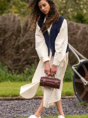 The Bowls Bag - Oxblood Celtic Grain Women Crossbody Cambridge Satchel - Image 2