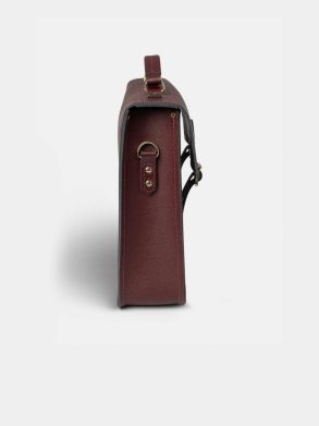 The Briefcase -Oxblood Saffiano Women Cambridge Satchel Crossbody - Image 3