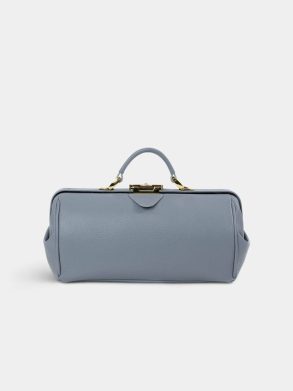 The Doctor's Bag -French Grey Calf Grain Cambridge Satchel Handbags Women