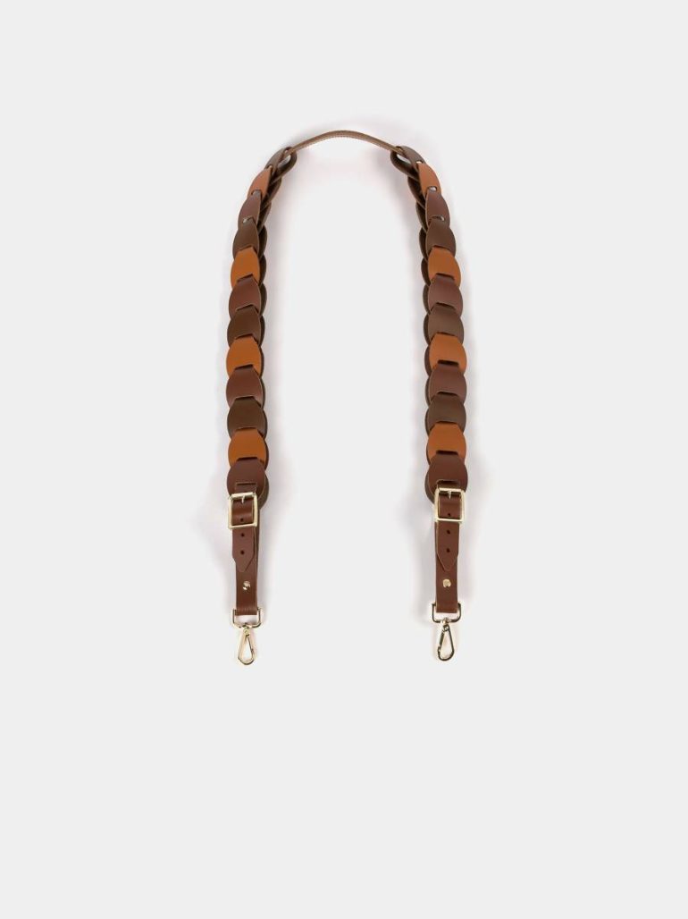 The Link Strap - Vintage Tri-Colour & Pale Gold Hardware Crossbody Cambridge Satchel Women